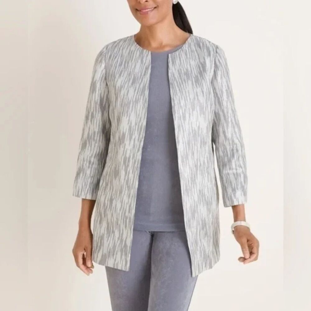 Chico's Light Gray Textured Blazer